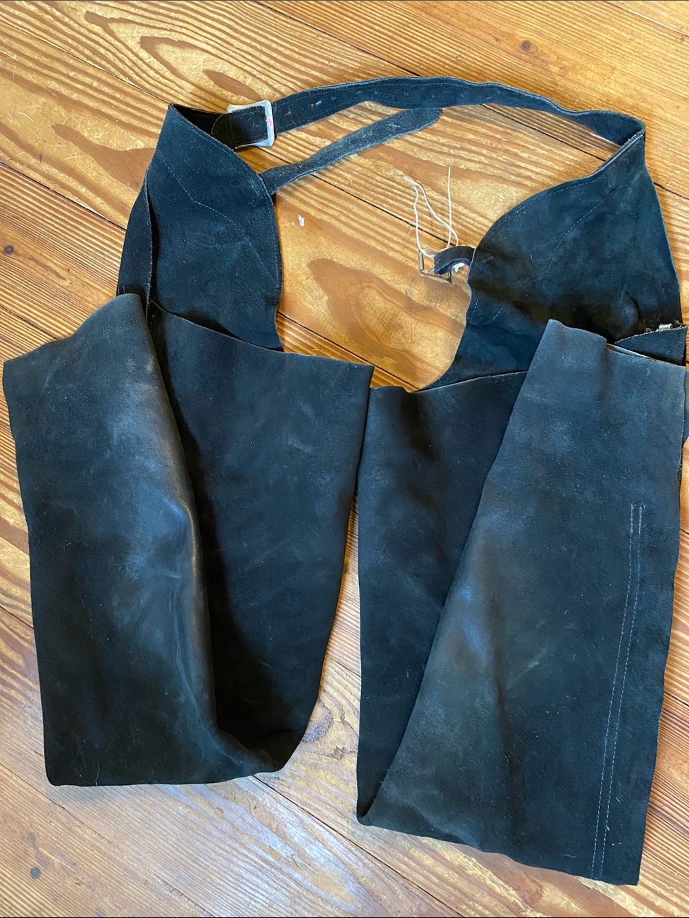 Black Suede Over-Jeans Chaps - Unbranded